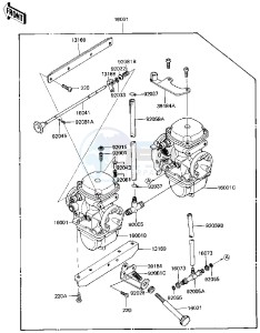 KZ 750 M [CSR TWIN] (M1) [CSR TWIN] drawing CARBURETOR ASSY