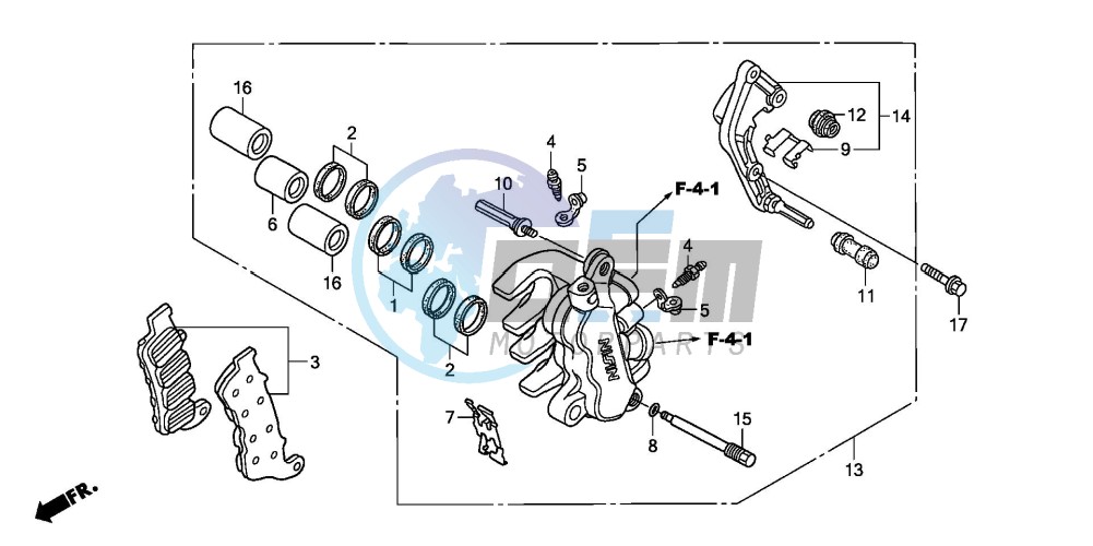 L. FRONT BRAKE CALIPER (ABS)