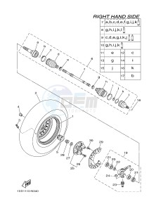 YXM700E YXM700PF VIKING (1XPH) drawing FRONT WHEEL 2