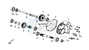 GTS 125I drawing CRANKCASE - DRIVE SHAFT