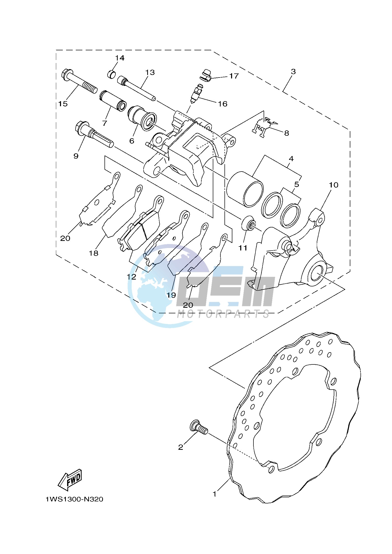 REAR BRAKE CALIPER