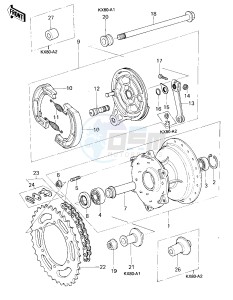 KX 80 A [KX80] (A1-A2) [KX80] drawing REAR HUB_BRAKE_CHAIN