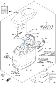 DF 250 drawing Engine Cover (Black) DF 250S