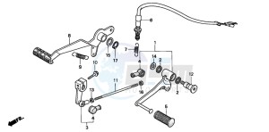 CB600F2 CB600S drawing BRAKE PEDAL/ CHANGE PEDAL