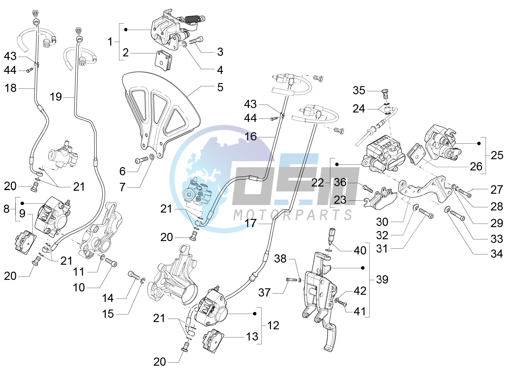 Brakes pipes - Calipers (ABS)