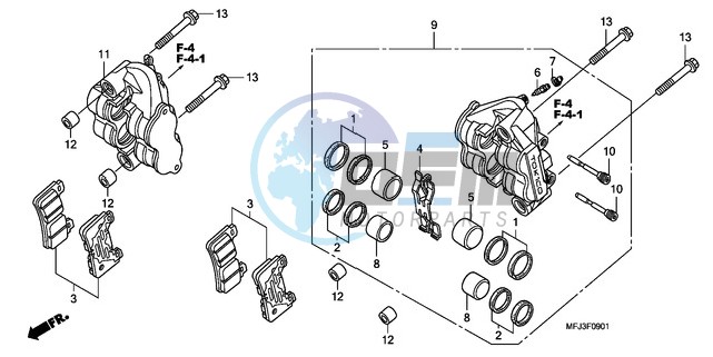 FRONT BRAKE CALIPER (CBR600RR9,A/RA9,A)