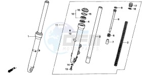 CB250P drawing FRONT FORK