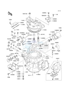 KDX 220 A [KDX220R] (A9) [KDX220R] drawing CYLINDER HEAD_CYLINDER