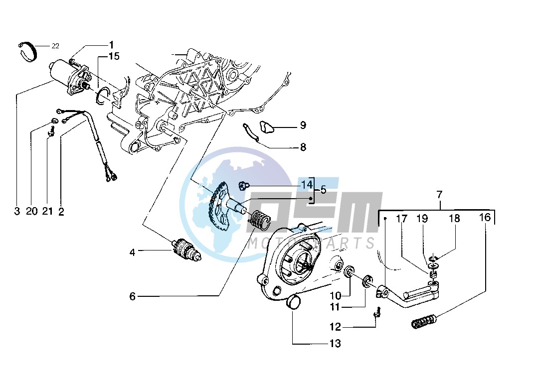 Starting Motor - Starting lever