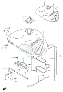 GSX-R750 (E2) drawing FUEL TANK (MODEL V)