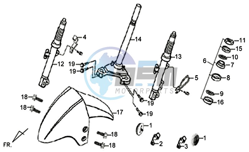 FRONT FORK / FRONT FENDER / STEERING STEM