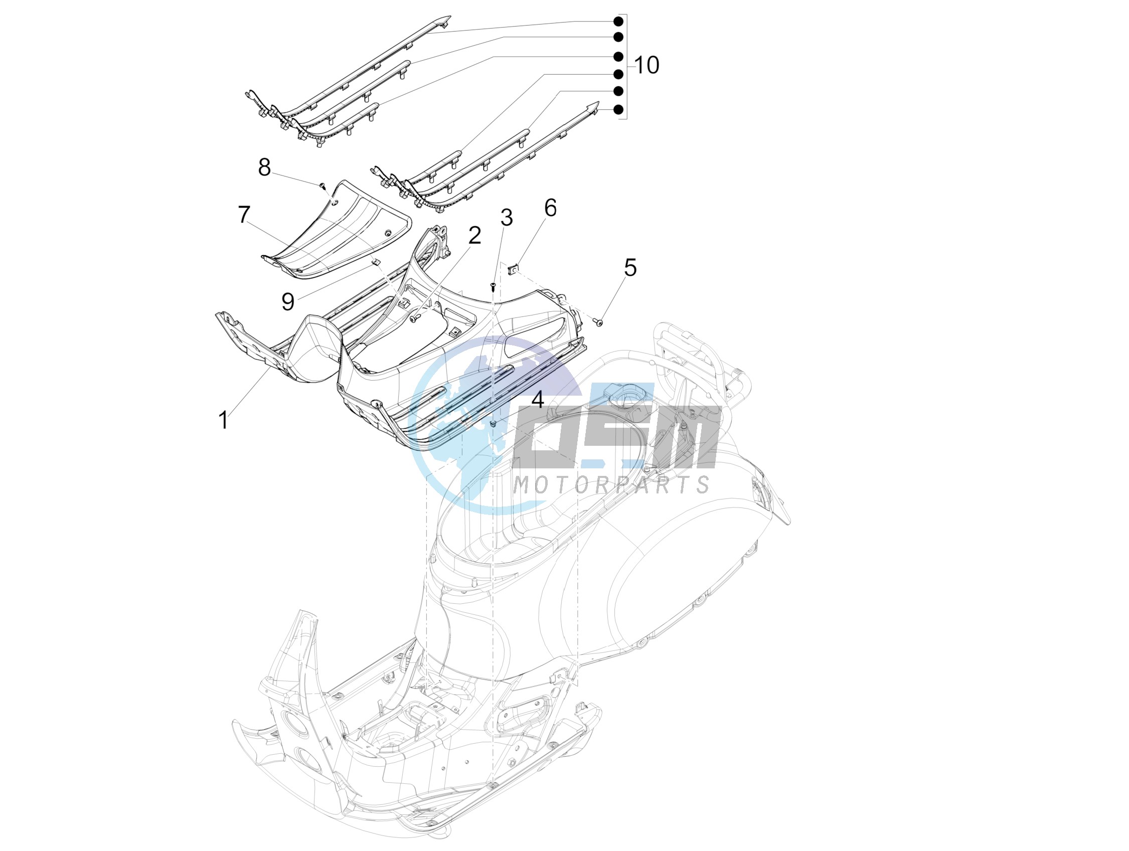 Central cover - Footrests