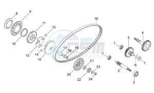 Scarabeo 50 2t (eng. Minarelli) drawing Variator - Transmission final drive