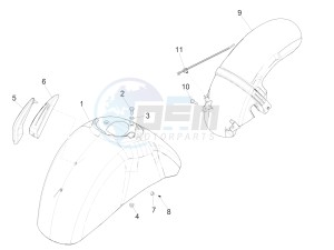 GTS 150 SUPER 4T 3V IE ABS E4 (EMEA) drawing Wheel housing - Mudguard