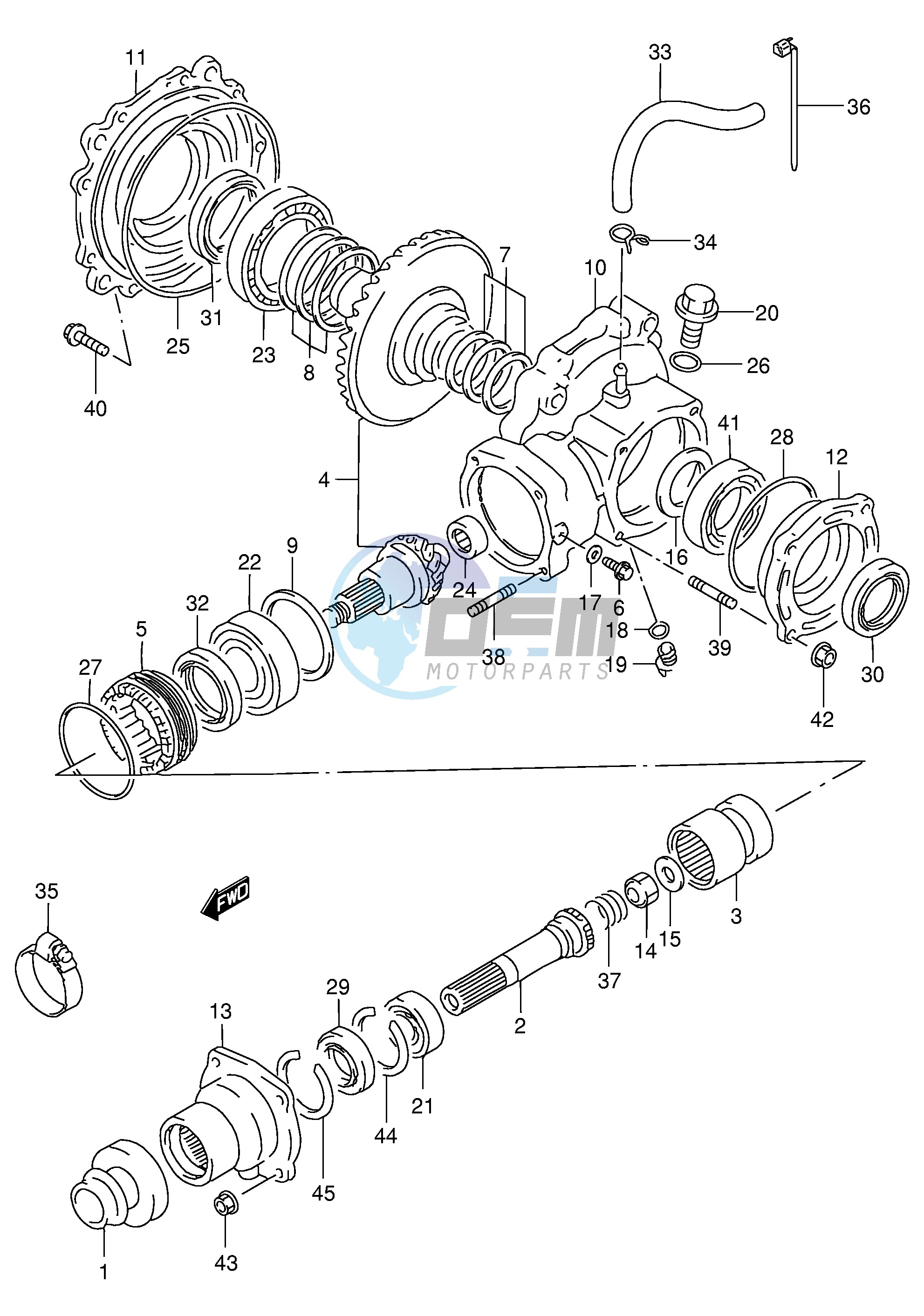 FINAL BEVEL GEAR (REAR)(MODEL W X)