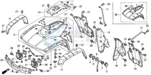 TRX350FM RANCHER 4X4S drawing FRONT FENDER