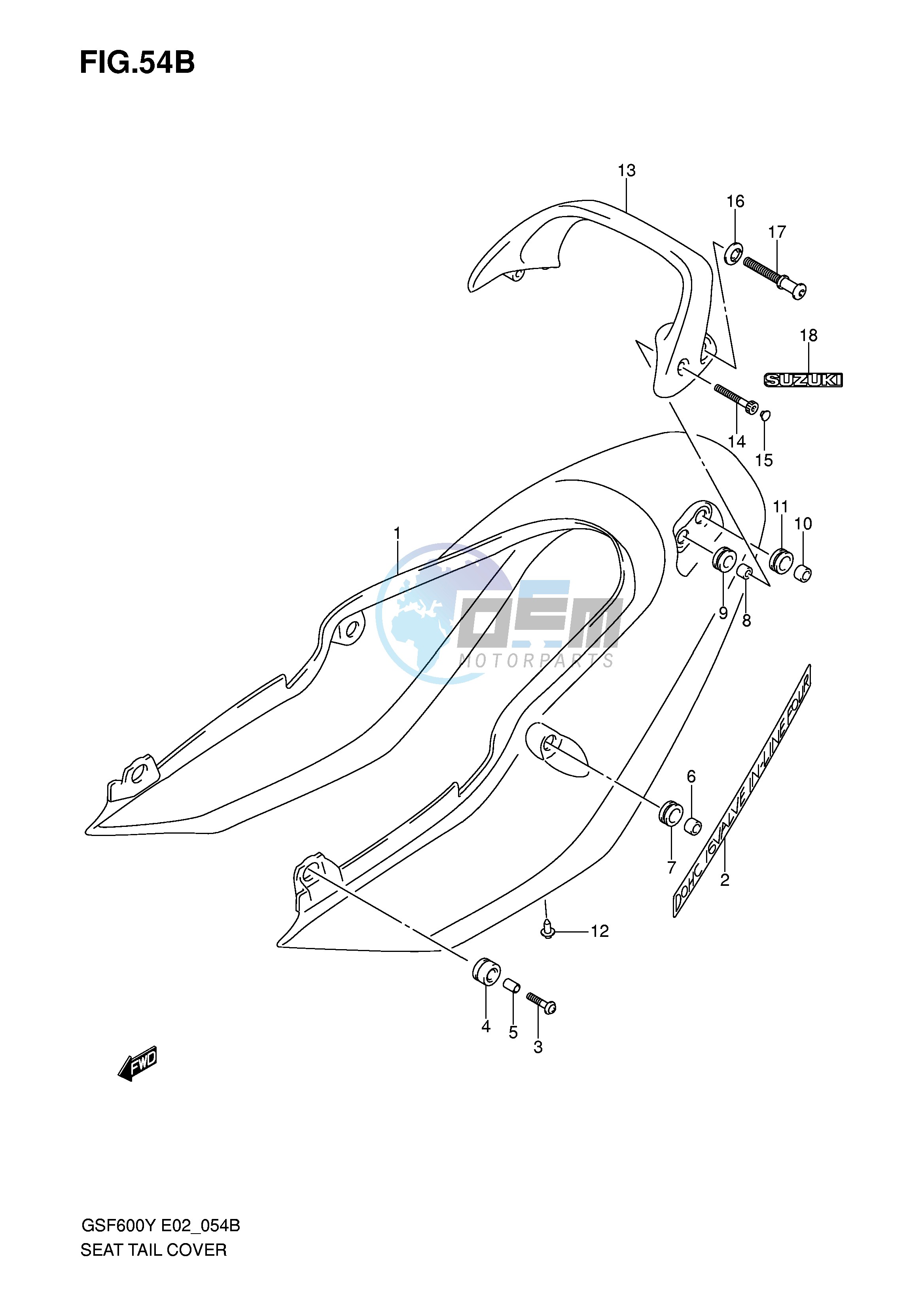 SEAT TAIL COVER (GSF600SK1 SUK1)