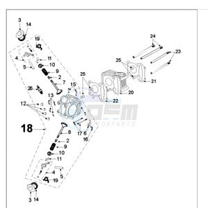 VIVA 3 L 50 4T SIXTIES drawing CYLINDER HEAD / CYLINDER