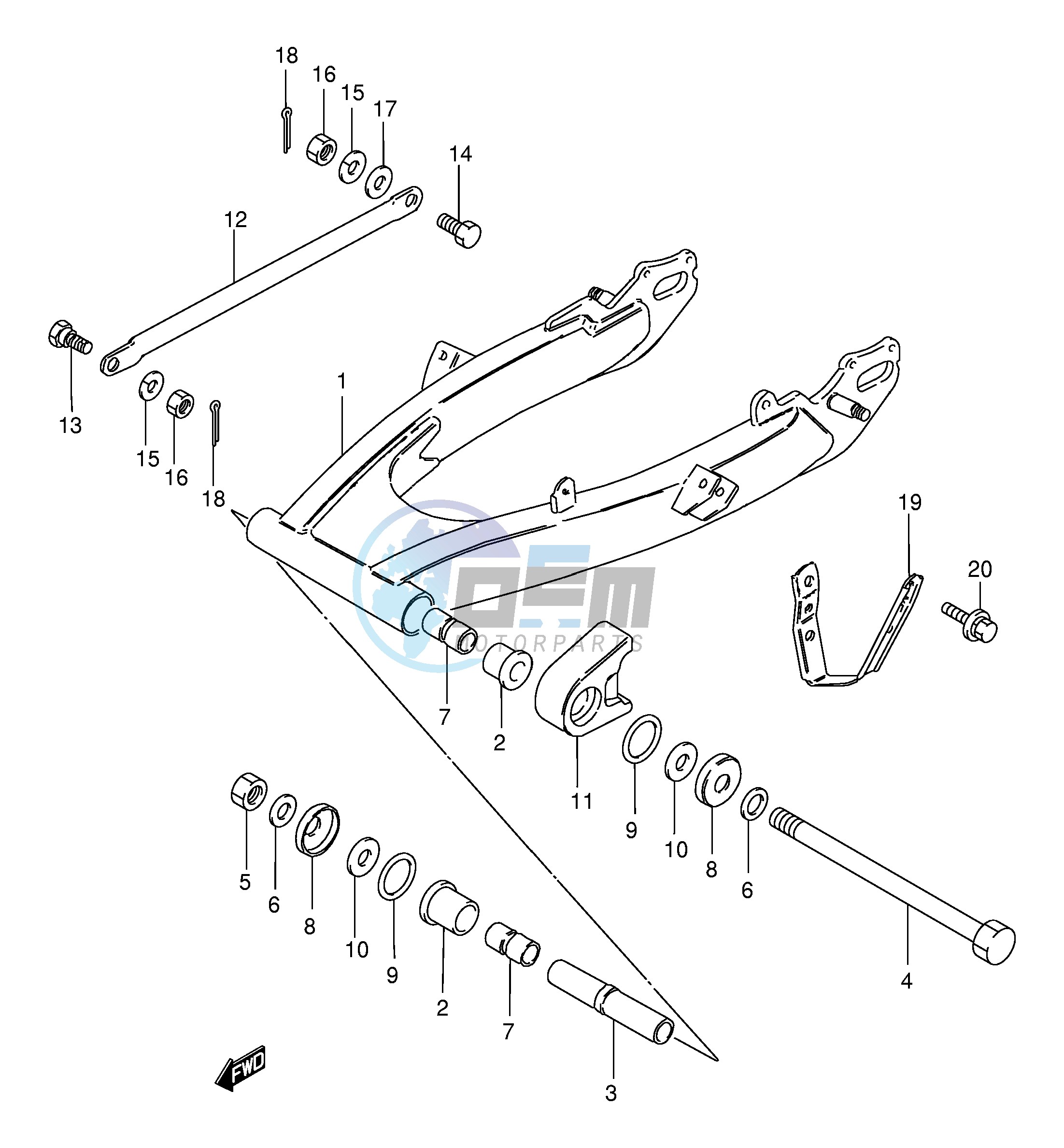 REAR SWINGING ARM (MODEL K1 E71)