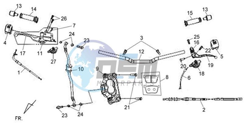 HANDLEBAR / BRAKE LEVERS CPL  L /R