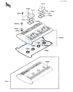 ZG 1000 A [CONCOURS] (A1-A3) [CONCOURS] drawing CYLINDER HEAD COVER