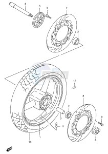 GSF1200 (E2) Bandit drawing FRONT WHEEL (GSF1200SAV SAW SAX SAY)