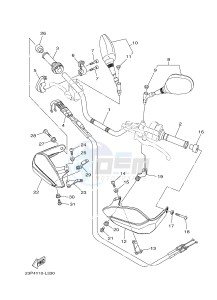 XT1200Z (23PF 23PG) drawing STEERING HANDLE & CABLE