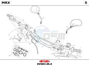 MRX-50-BLUE drawing HANDLEBAR - CONTROLS