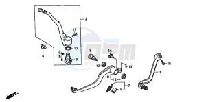 CR125R drawing PEDAL/KICK STARTER ARM