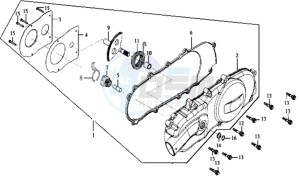 JOYRIDE 125 drawing CRANKCASE COVER LEFT