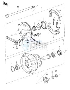 KL 250 A [KLR250] (A3-A4) [KLR250] drawing FRONT HUB_BRAKE -- 80-81 KL250-A3_A4- -