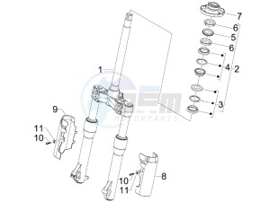 Beverly 250 Tourer (USA) USA drawing Fork steering tube - Steering bearing unit