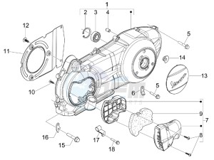 GTS 300 ie Touring drawing Crankcase cover and cooling