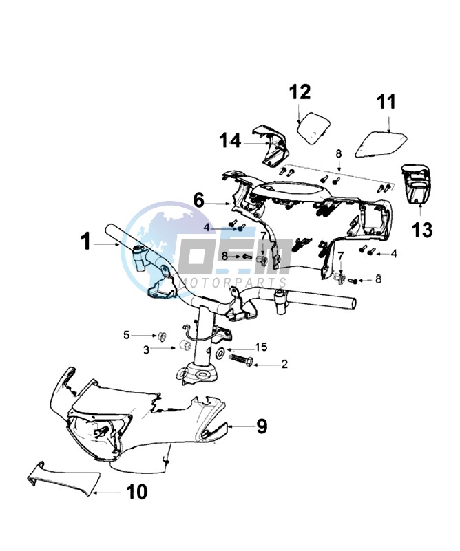 HANDLEBAR ROD - HEADLIGHT COVER