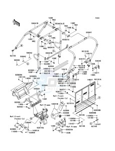 MULE 4010 TRANS 4x4 DIESEL KAF950GCF EU drawing Guards/Cab Frame