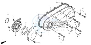 FES150 125 PANTHEON drawing LEFT CRANKCASE COVER