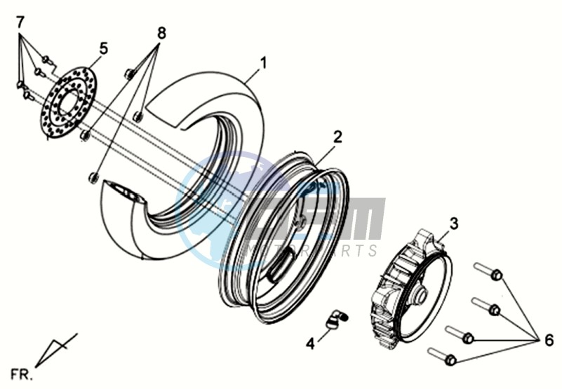 REAR WHEEL / KICK STARTER