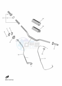 YZ250F (BSB2) drawing STEERING HANDLE & CABLE