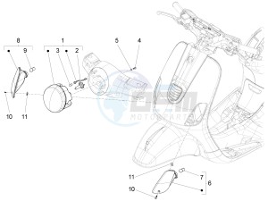 LT 125 4T 3V IE NOABS E3 (APAC) drawing Front headlamps - Turn signal lamps