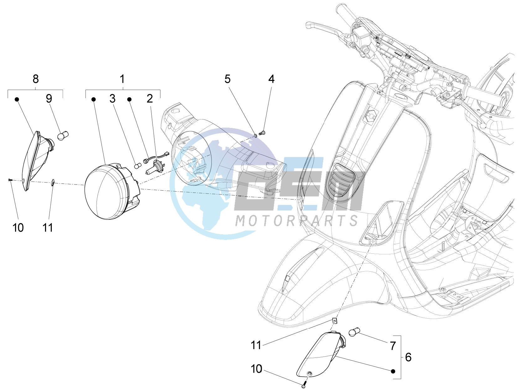 Front headlamps - Turn signal lamps