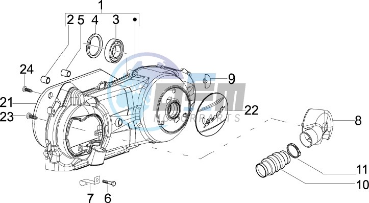 Crankcase cover and cooling