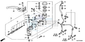 CBR1000RRD Fireblade - CBR1000RR UK - (E) drawing FRONT BRAKE MASTER CYLINDER (CBR1000RR/S)