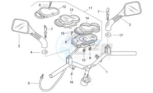 SR 50 Air 1997-2001 drawing Handlebar - Dashboard