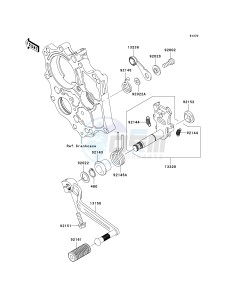 ER 650 A [ER-6N (EUROPEAN] (A6S-A8F) A8F drawing GEAR CHANGE MECHANISM