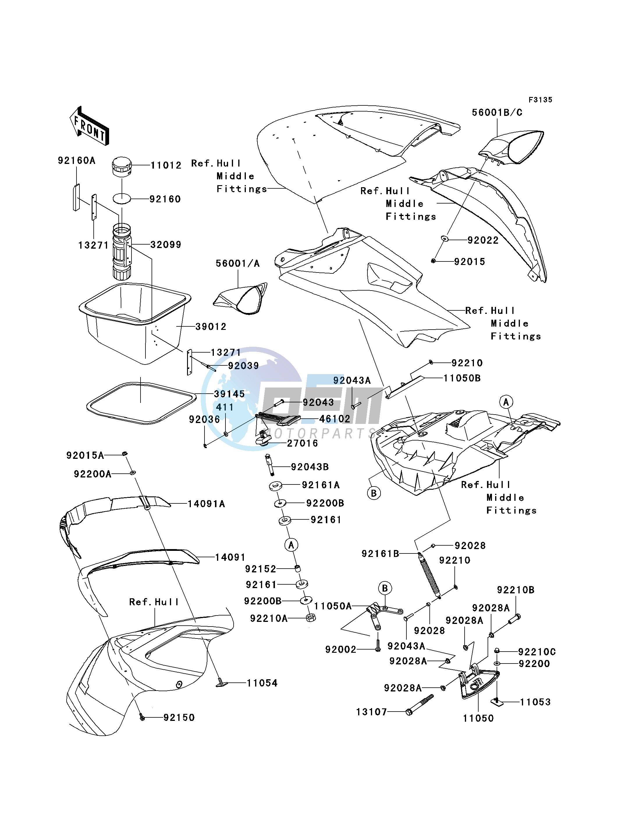 HULL FRONT FITTINGS-- B7F- -