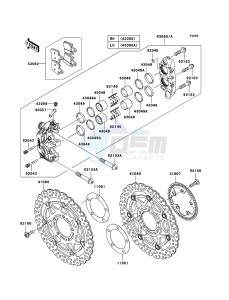 ZZR1400_ABS ZX1400D8F FR GB XX (EU ME A(FRICA) drawing Front Brake