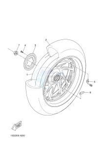 YPR400RA XMAX 400 ABS EVOLIS 400 ABS (1SDF) drawing REAR WHEEL