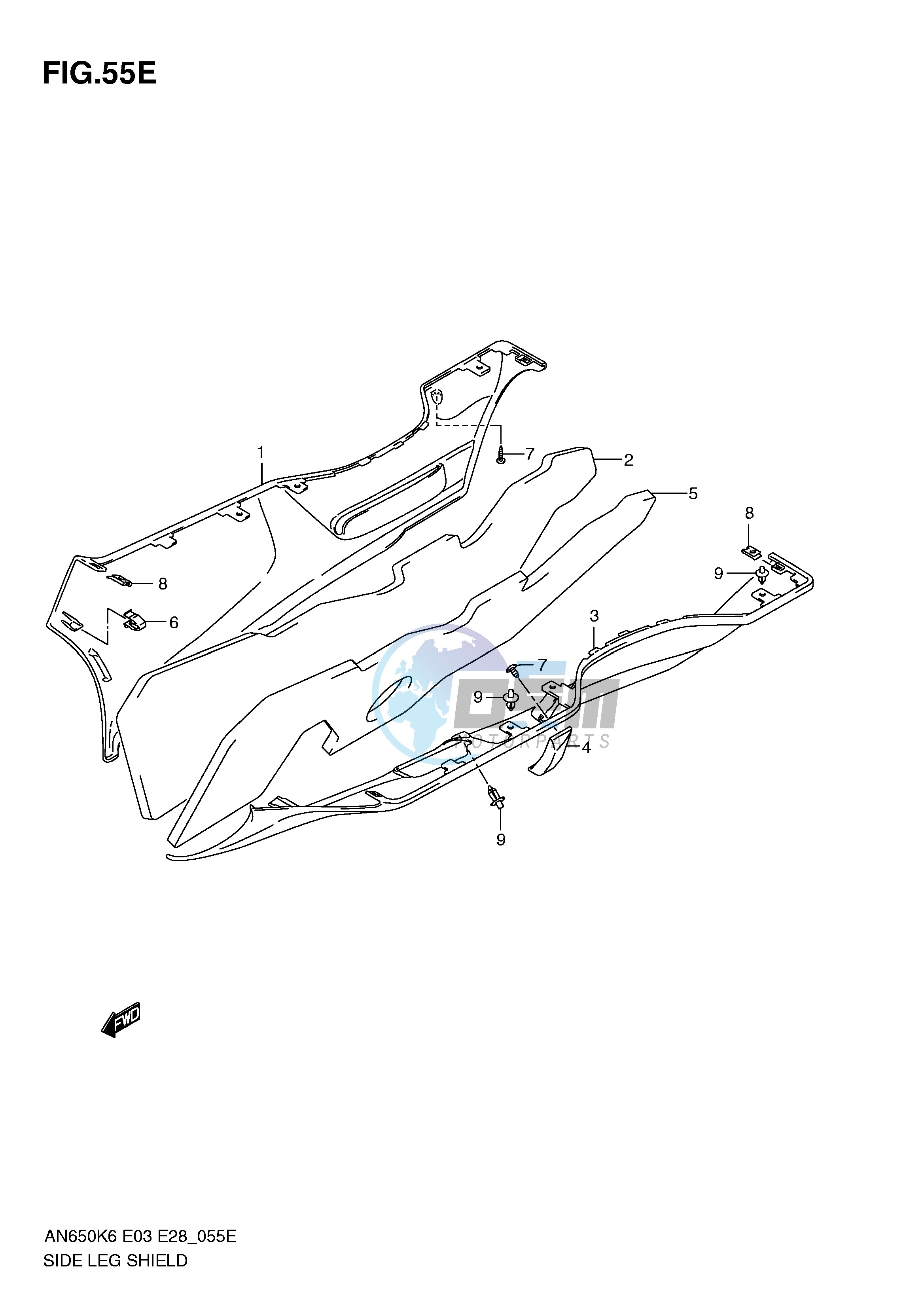 SIDE LEG SHIELD (MODEL AN650AL0)