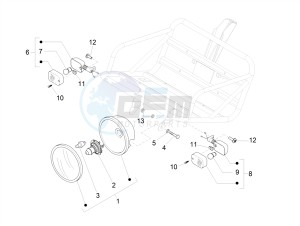 LIBERTY 125 4T E4 POSTE (EMEA) drawing Front headlamps - Turn signal lamps