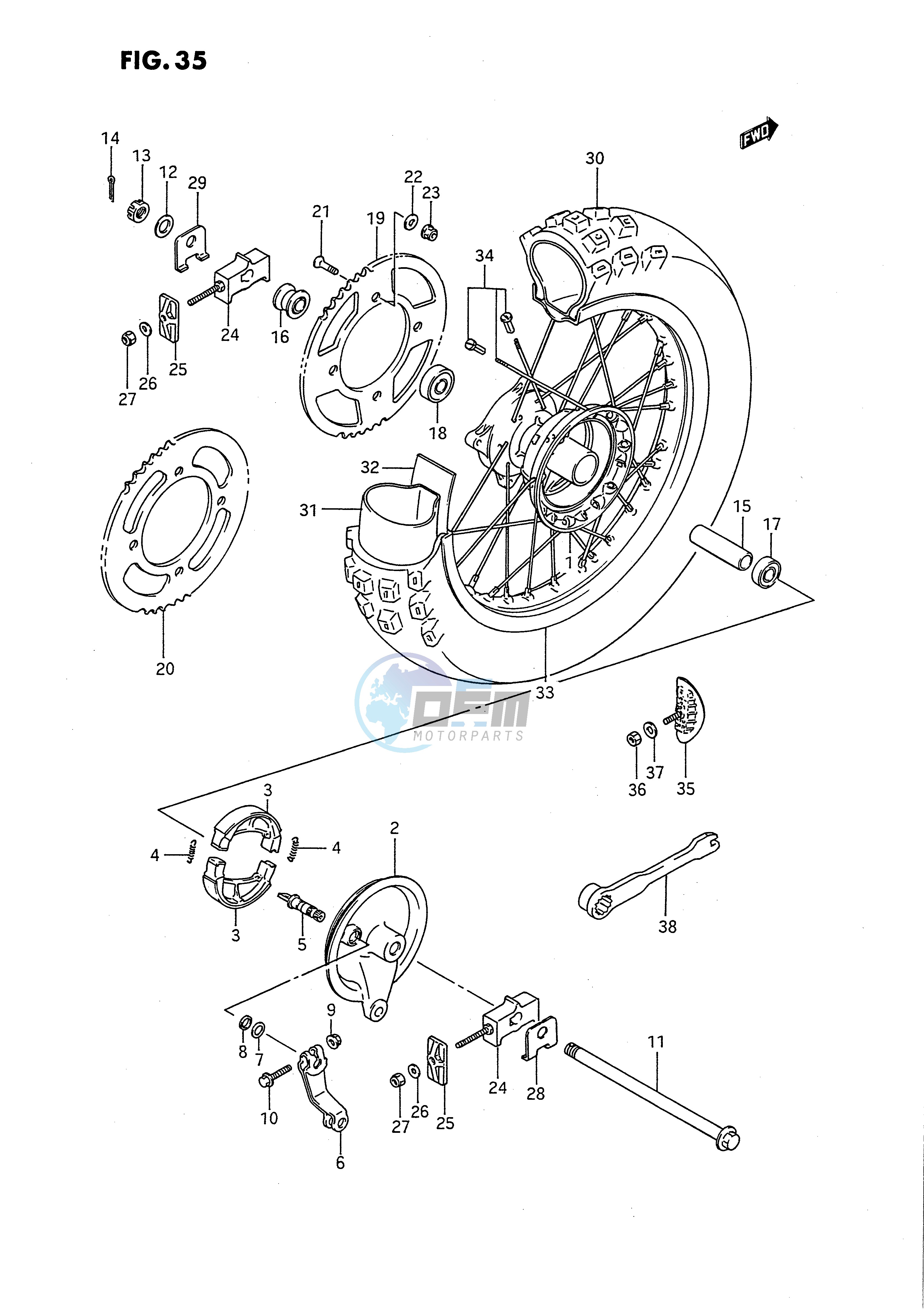 REAR WHEEL (MODEL G H K)